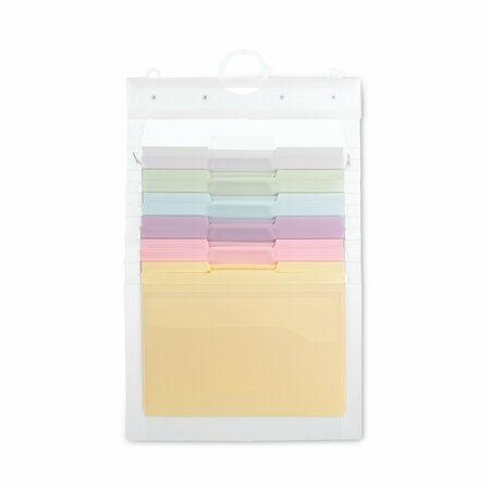 SMEAD Cascading Wall Organizer, 6 Section, Letter, 14.25"x24.25", Blue/Clear/Gray/Green/Orange/Pink/Purple 92064